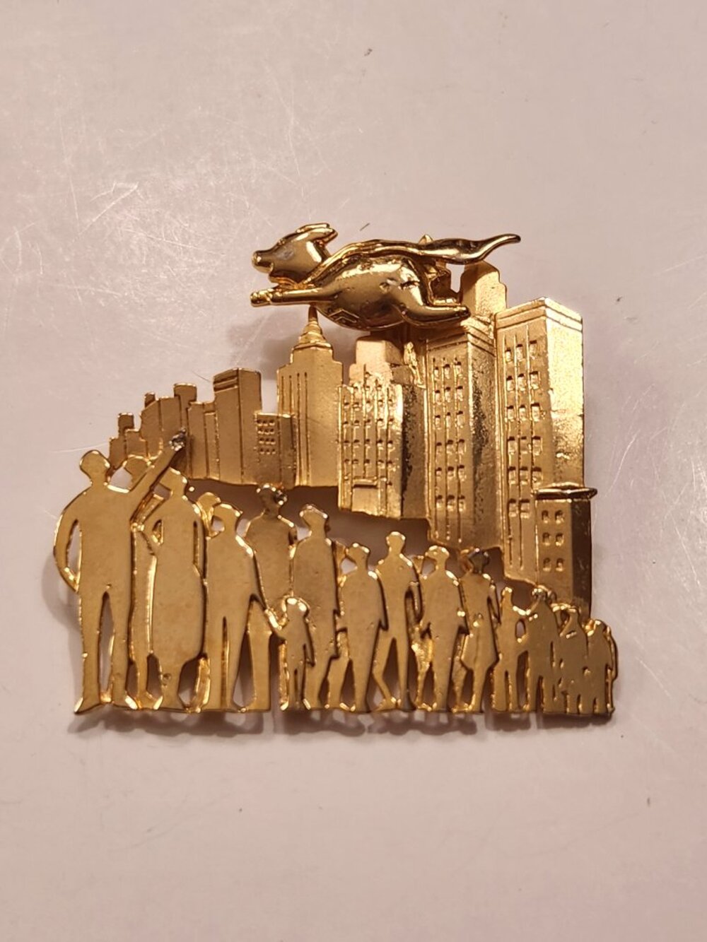 Vintage JJ Jonette Jewelry "When Pigs Fly" Goldtone Brooch Pin